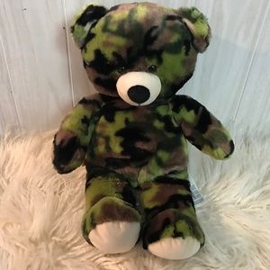 Build a Bear Army Camouflage plush stuffed Teddy 17 inches